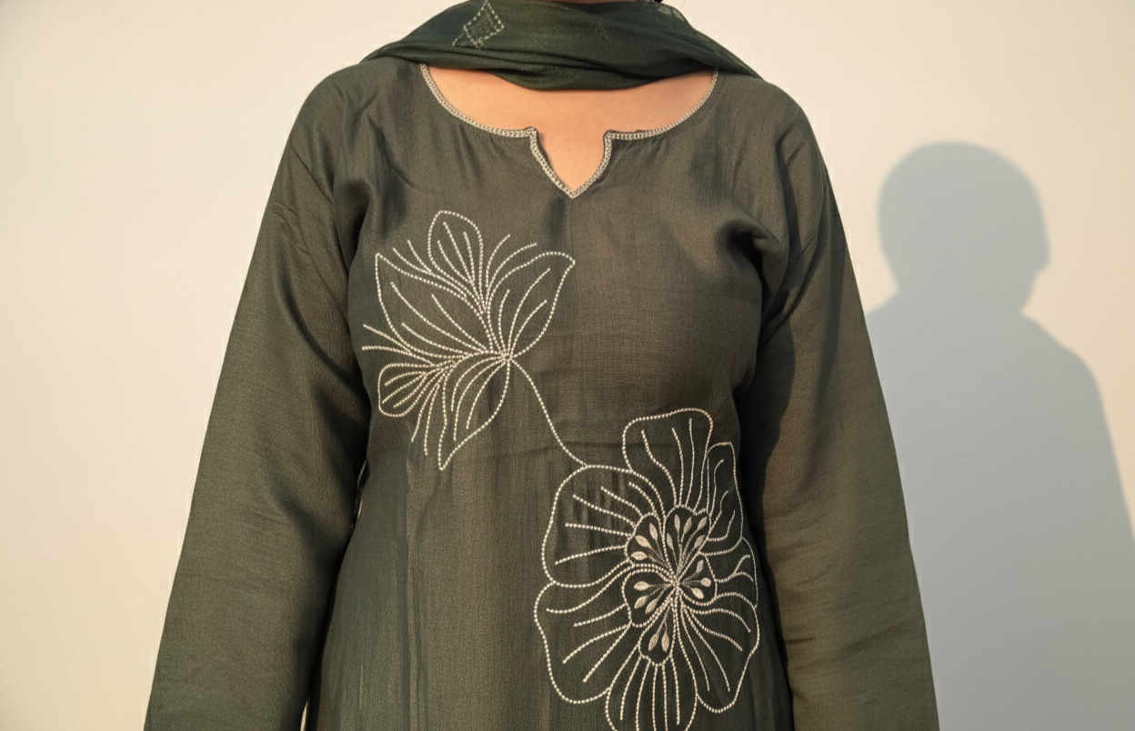 Olive Bloom Kurta Set