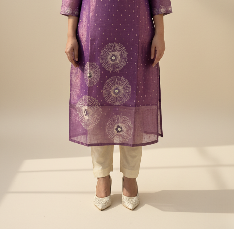 Violet Bloom Kurta Set