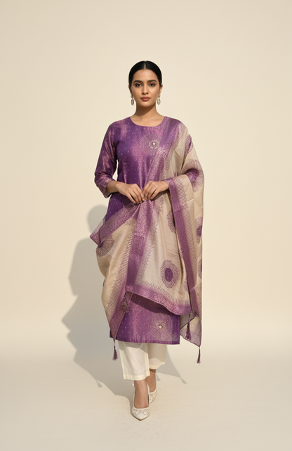 Violet Bloom Kurta Set