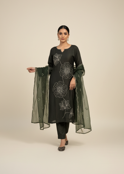 Olive Bloom Kurta Set