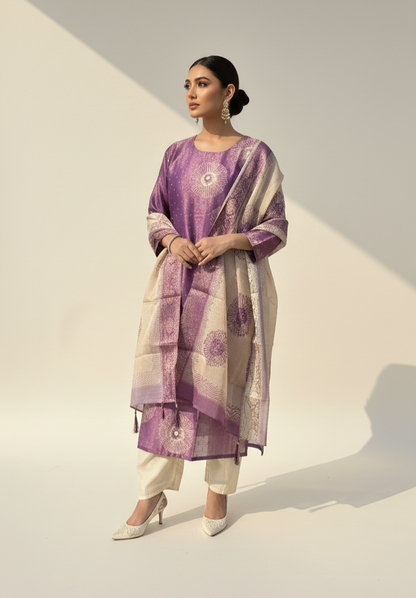 Violet Bloom Kurta Set